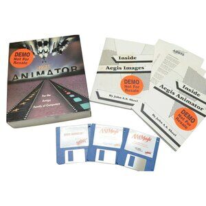 Amiga Aegis Animator Software DEMO Manual and 3 Disks 1986 Commodore
